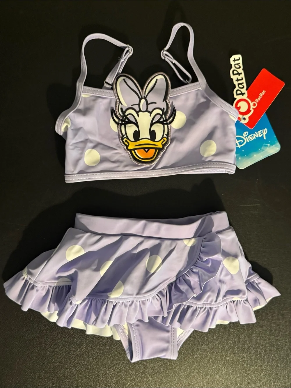 PatPat, Disney Daisy Duck, Girl’s 9M-12M, two-piece tankini swimsuit. New.